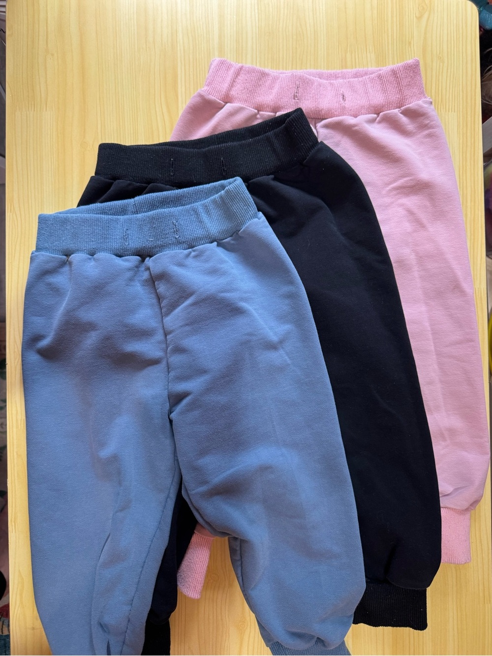 Kids 3-Pack Cozy Jogger Pants - Pink, Black, Blue Size 3T